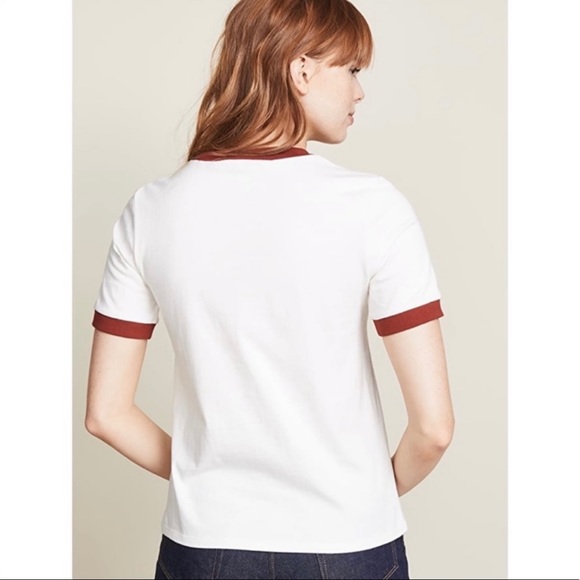 Veronica Beard Outlaw Rusty Red Ringer Tee Sz S - Picture 3 of 9